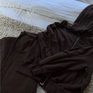 Zara Dark Brown Hoodie and Sweatpants Set